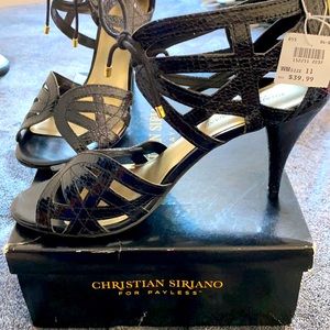 Christian Siriano Black Snake Hillie Pump Sz 11